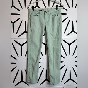 J.Crew Mint Green Toothpick Ankle Jeans Size 28